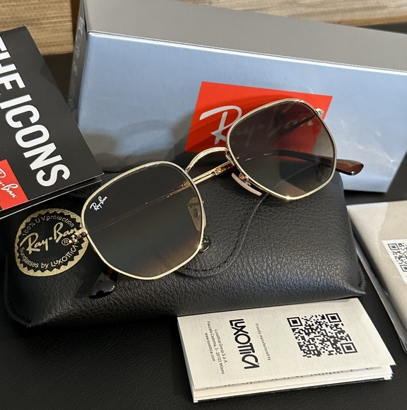 LIKE NEW RayBan Hexagonal RB3548 Gradient Brown Lens Ray ban Sunglasses - Picture 4 of 16